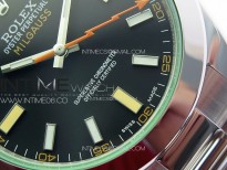 Milgauss 116400 GV Real Green Sapphire SS UBF 1:1 Best Edition Black Dial on SS Bracelet SA3131