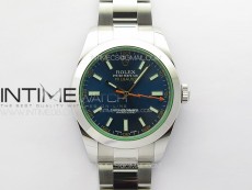 Milgauss 116400 GV Real Green Sapphire SS UBF 1:1 Best Edition Blue Dial on SS Bracelet SA3131