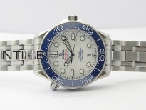Seamaster Diver 300M Tokyo 2020 ZF 1:1 Best Edition Blue Ceramic White Dial on SS Bracelet A8800