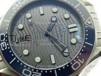 Seamaster Diver 300M ZF 1:1 Best Edition Blue Ceramic Gray Dial on SS Bracelet A8800