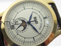 Annual Calendar Moonphase 5396 RG ZF 1:1 Best Edition White/Blue Dial on Brown Leather Strap A324