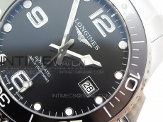 Conquest L3.840.4.56.6 Real Ceramic Bezel SS ZF 1:1 Best Edition Black dial On SS Bracelet A2824