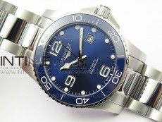 Conquest L3.840.4.56.6 Real Ceramic Bezel SS ZF 1:1 Best Edition Blue dial On SS Bracelet A2824