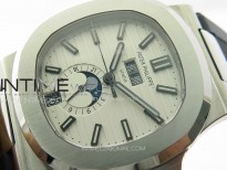 Nautilus 5726 Full Function SS PPF 1:1 Best Edition White Dial on Black Rubber Strap PPF324