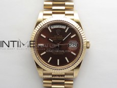 DayDate 40mm 228235 GMF 1:1 Best RG/Tungsten Brown Dial Stick Markers on President Bracelet A3255