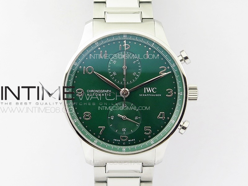 Portuguese IW371615 ZF 1:1 Best Edition SS Green Dial on SS Bracelet A96355