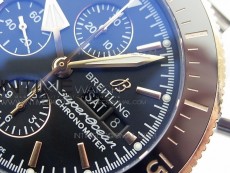 SuperOcean A13312 44mm SS/RG Black Bezel Blue Dial/black subdial on SS Bracelet A7750