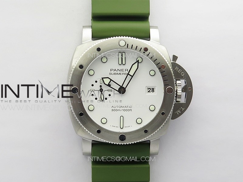 PAM1226 Y VSF 1:1 Best Edition White Dial on Green Rubber Strap P.900 Super Clone