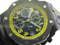Royal Oak Offshore Bumble Bee Forged Carbon JJF 1:1 Best Edition Black Dial on Leather Strap A7750