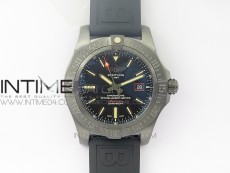 Avenger BlackBird 44mm DLC GF 1:1 Best Edition Titanium Case Black Dial on Black Rubber Strap A2824 V4 (Free Box)