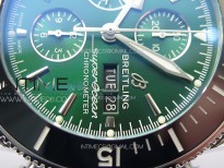 SuperOcean 44mm Black Ceramic Bezel B50 Best Edition Green Dial Green Subdials on SS Bracelet A7750