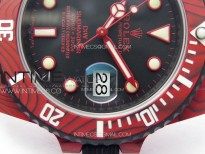 Submariner DIW Red Carbon VSF 1:1 Best Edition Black Dial on Black Nylon Strap VS3135