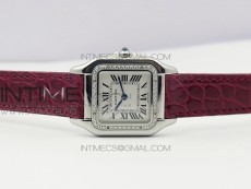 Panthère Secrete Ladies 27mm SS 8848F 1:1 Best Edition White Dial Diamonds Bezel on Red Croco Strap Ronda Quartz