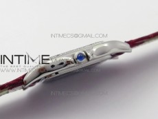 Panthère Secrete Ladies 27mm SS 8848F 1:1 Best Edition White Dial Diamonds Bezel on Red Croco Strap Ronda Quartz