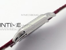 Panthère Secrete Ladies 27mm SS 8848F 1:1 Best Edition White Dial Diamonds Bezel on Red Croco Strap Ronda Quartz