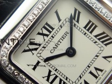 Panthère Secrete Ladies 27mm SS 8848F 1:1 Best Edition White Dial Diamonds Bezel on Black Croco Strap Ronda Quartz