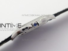 Panthère Secrete Ladies 27mm SS 8848F 1:1 Best Edition White Dial Diamonds Bezel on Black Croco Strap Ronda Quartz
