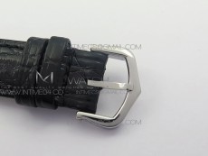 Panthère Secrete Ladies 27mm SS 8848F 1:1 Best Edition White Dial Diamonds Bezel on Black Croco Strap Ronda Quartz