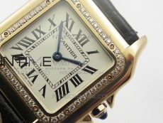 Panthère Secrete Ladies 27mm RG 8848F 1:1 Best Edition White Dial Diamonds Bezel on Black Croco Strap Ronda Quartz