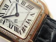 Panthère Secrete Ladies 27mm RG 8848F 1:1 Best Edition White Dial Diamonds Bezel on Black Croco Strap Ronda Quartz