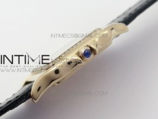 Panthère Secrete Ladies 27mm RG 8848F 1:1 Best Edition White Dial Diamonds Bezel on Black Croco Strap Ronda Quartz