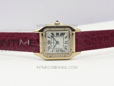 Panthère Secrete Ladies 27mm RG 8848F 1:1 Best Edition White Dial Diamonds Bezel on Red Croco Strap Ronda Quartz