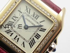 Panthère Secrete Ladies 27mm RG 8848F 1:1 Best Edition White Dial Diamonds Bezel on Red Croco Strap Ronda Quartz