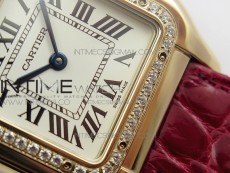 Panthère Secrete Ladies 27mm RG 8848F 1:1 Best Edition White Dial Diamonds Bezel on Red Croco Strap Ronda Quartz