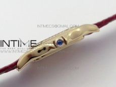Panthère Secrete Ladies 27mm RG 8848F 1:1 Best Edition White Dial Diamonds Bezel on Red Croco Strap Ronda Quartz