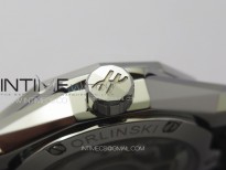 Classic Fusion Orlinski SS Full Real Diamonds B50F 1:1 Best Edition White Faceted Dial on Black Rubber Strap A2892