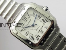Santos de Cartier 40mm 2018 BVF 1:1 Best Edition White Dial on SS SmartLinks Bracelet MIYOTA 9015