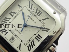 Santos de Cartier 40mm 2018 BVF 1:1 Best Edition White Dial on SS SmartLinks Bracelet MIYOTA 9015