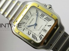 Santos de Cartier 40mm 2018 SS/YG BVF 1:1 Best Edition RG Bezel White Dial on SS/YG SmartLinks Bracelet MIYOTA 9015
