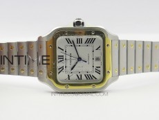 Santos de Cartier 40mm 2018 SS/YG BVF 1:1 Best Edition RG Bezel White Dial on SS/YG SmartLinks Bracelet MIYOTA 9015