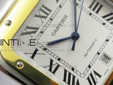 Santos de Cartier 40mm 2018 SS/YG BVF 1:1 Best Edition RG Bezel White Dial on SS/YG SmartLinks Bracelet MIYOTA 9015