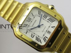 Santos de Cartier 40mm 2018 BVF 1:1 Best Edition YG White Dial on YG SmartLinks Bracelet MIYOTA 9015