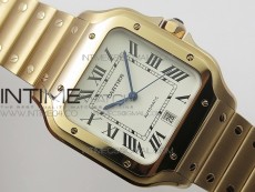 Santos de Cartier 40mm 2018 BVF 1:1 Best Edition RG White Dial on RG SmartLinks Bracelet MIYOTA 9015