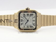 Santos de Cartier 40mm 2018 BVF 1:1 Best Edition RG White Dial on RG SmartLinks Bracelet MIYOTA 9015