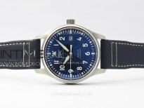 Mark XX IW328203 SS M+F 1:1 Best Edition Blue Dial on Blue Leather Strap MIYOTA 9015 (Free rubber straps)