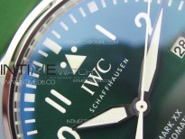 Mark XX IW328205 SS M+F 1:1 Best Edition Green Dial on Green Rubber Strap MIYOTA 9015 (Free leather straps)