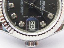 Datejust 28mm 279179 SS APSF Best Edition Gray Dial Crystals Markers on SS Jubilee Bracelet NH05