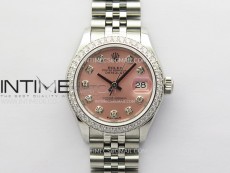 Datejust 28mm 279179 SS/Crystals Bezel APSF Best Edition Pink Dial Crystals Markers on SS Jubilee Bracelet NH05