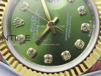 Datejust 28mm 279173 SS/YG APSF Best Edition Green Dial Crystals Markers on Jubilee Bracelet NH05
