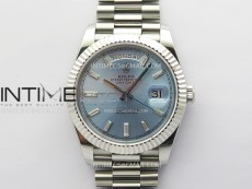 Day Date 40mm 228239 SS APSF 1:1 Best Edition Ice Blue Dial T Crystals Markers on SS President Bracelet A2836