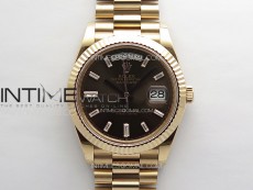 DayDate 40mm 228235 GMF 1:1 Best RG/Tungsten Brown Dial T Diamonds Markers on President Bracelet A3255