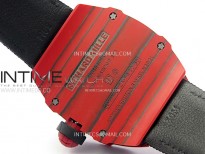 RM027-03 Real Tourbillon Red Carbon BBR Best Edition Skeleton Dial on Black Nylon Strap