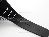 RM011 Titanium Case Black Ceramic Bezel Chronograph KUF Best Edition Skeleton Dial on Black Rubber Strap A7750