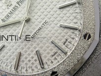 Royal Oak 41mm 15410 Frosted SS APSF 1:1 Best Edition White Textured Dial on SS Bracelet SA3120 Super Clone