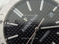Royal Oak 41mm 15410 Frosted SS APSF 1:1 Best Edition Black Textured Dial on SS Bracelet SA3120 Super Clone