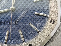 Royal Oak 41mm 15410 Frosted SS APSF 1:1 Best Edition Blue Textured Dial on SS Bracelet SA3120 Super Clone